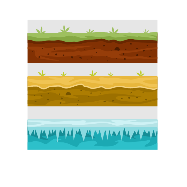 Various types of soil