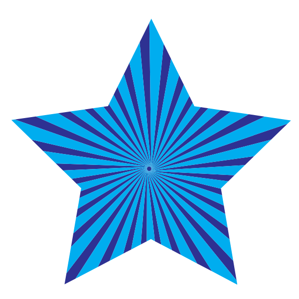 Star-shaped blue sunbeams