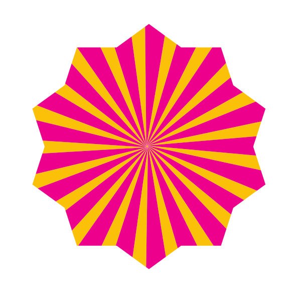 Star-shaped sunbeams pattern