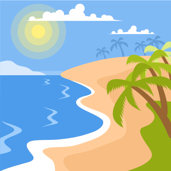 Exotic beach in the summer | Free SVG