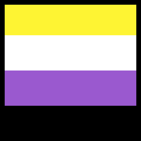 Non-binary gender pride flag with black border | Free SVG