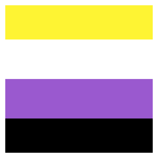 Non-binary LGBT+ pride flag with white border | Free SVG