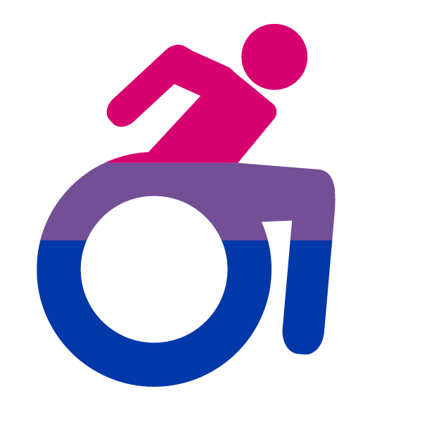 Bisexual disabled wheelchair pride | Free SVG