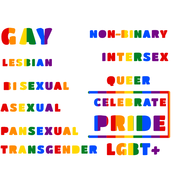 Celebrate pride LGBT word art | Free SVG