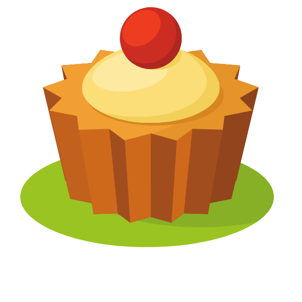 Cupcake with cherry on top