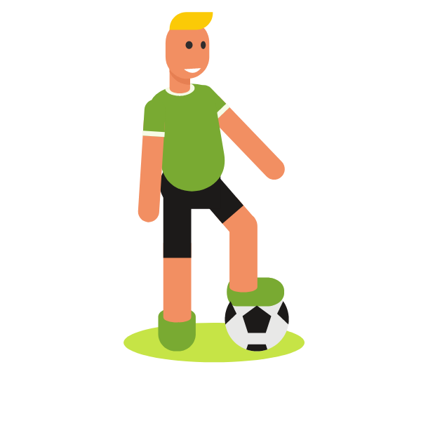 Soccer player at the pitch