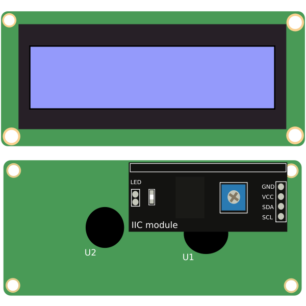 16x2 LCD with IIC module