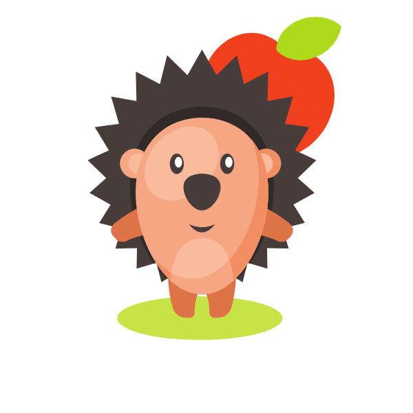 Hedgehog with an apple