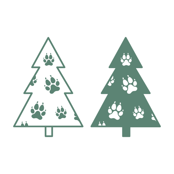 Free Dow Paw Christmas Trees Svg