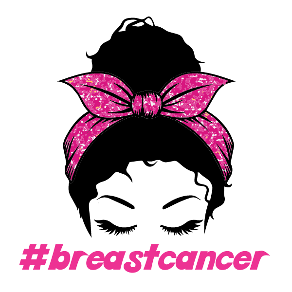 Messy Bun Breast Cancer Svg