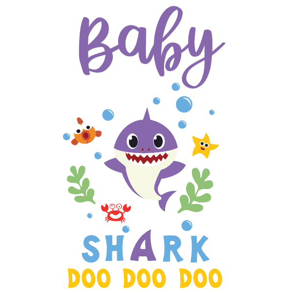 Purple Baby Shark Doo Doo Doo, Cutting File Svg