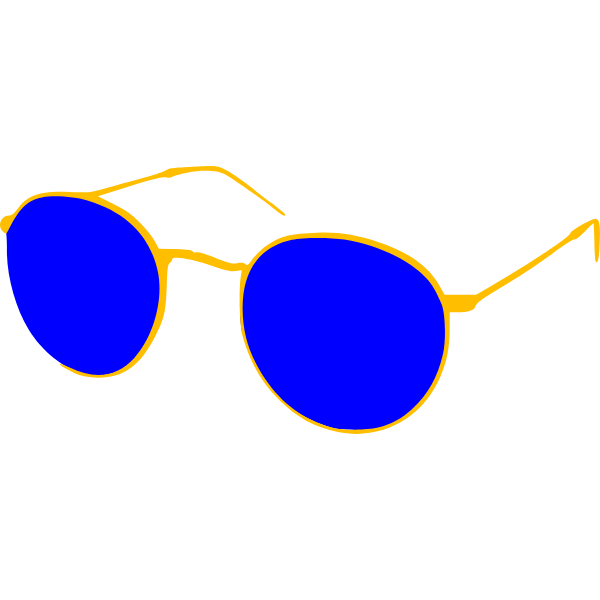 Metal glasses with blue lenses