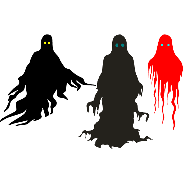 Three ghosts looking for people to scare