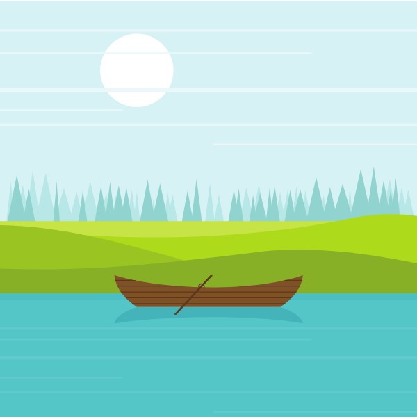 Wooden boat in the water