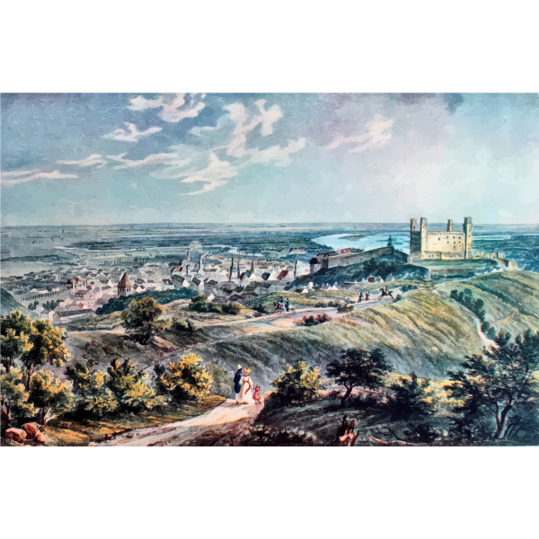 19th Century Bratislava Color Landscape