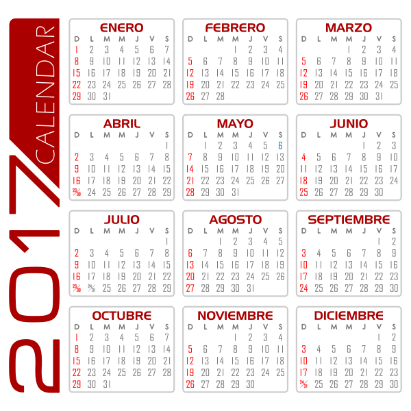 Calendar from 2017 | Free SVG