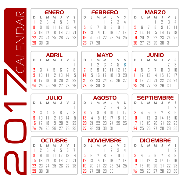 Calendar from 2017