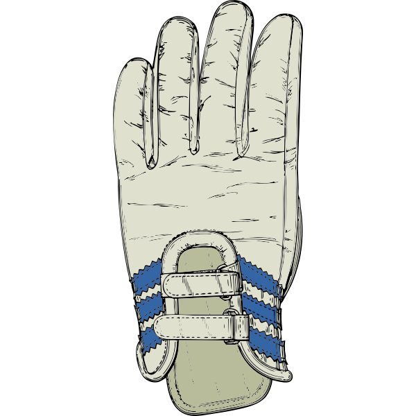Vector graphics of grey and blue ski glove
