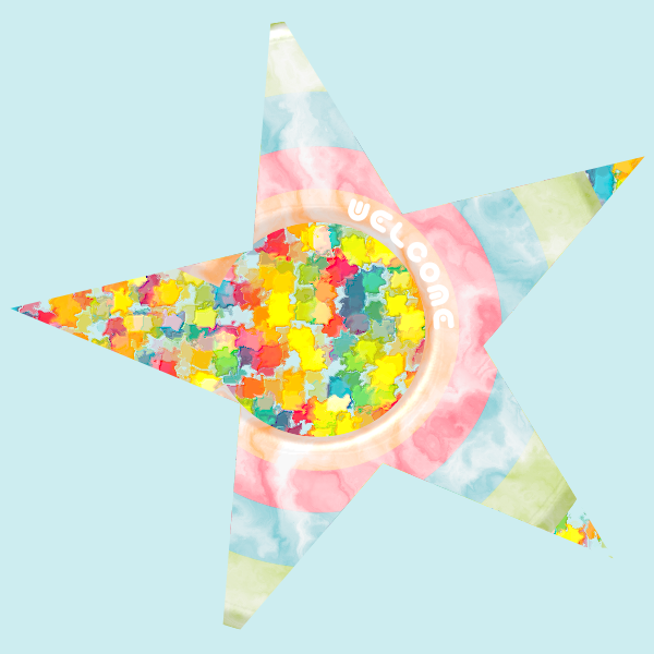 Colorful star and cone shape