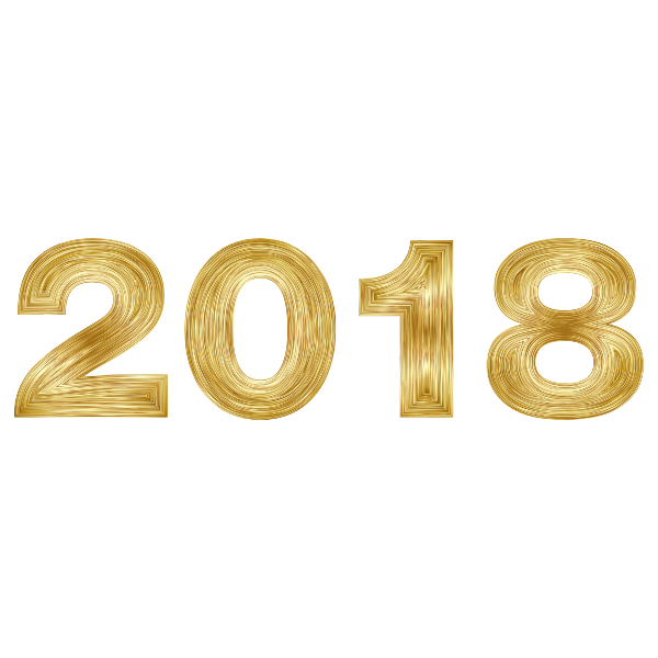 2018 Gold Text Free Svg