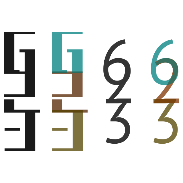 236 numbers logo abstract