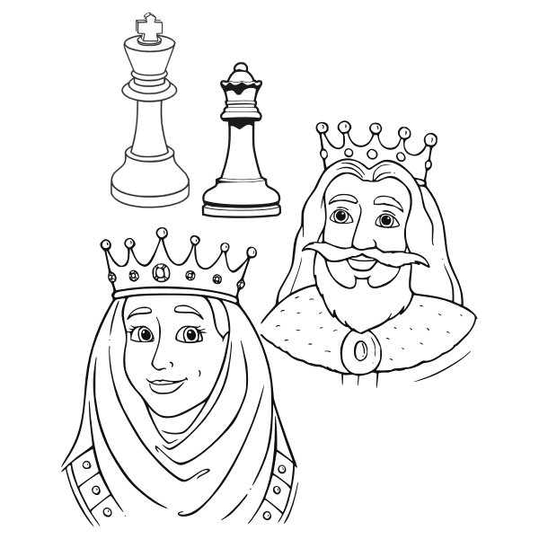 King and queen in chess | Free SVG