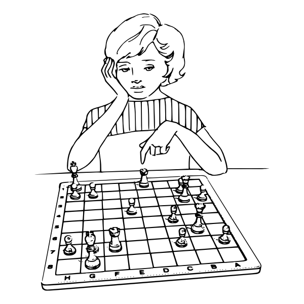 Lady playing chess