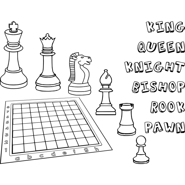 Psicologicamente tormenta Bonito 2 PiEZAS DE ajedrez para colorear ingles By DG RA | Free SVG