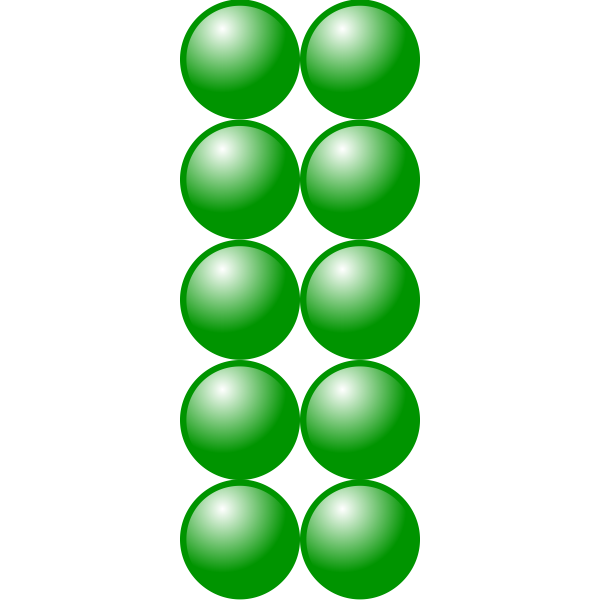 2x5 green balls