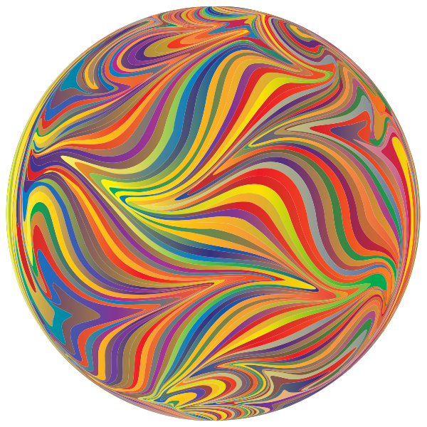 Sphere with chromatic pattern