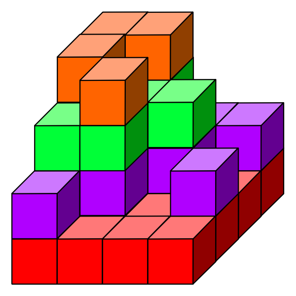 Differently colored cubes