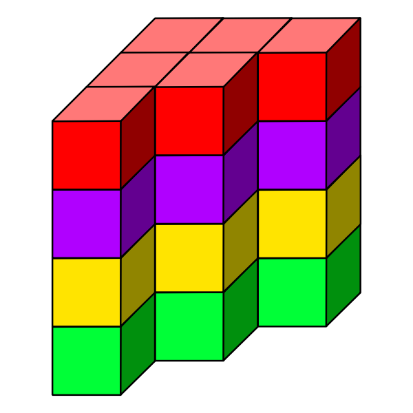Colorful cube tower