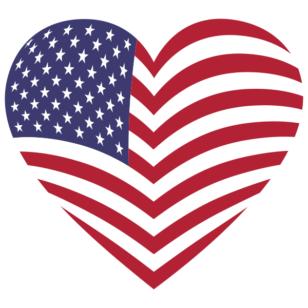 3D America Heart Flag