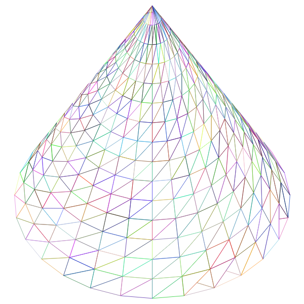 3D Cone Wireframe Prismatic