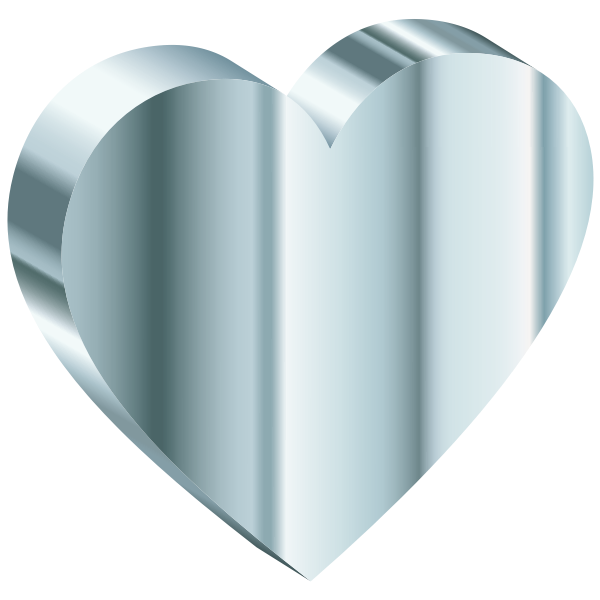 3d Heart Of Silver Free Svg