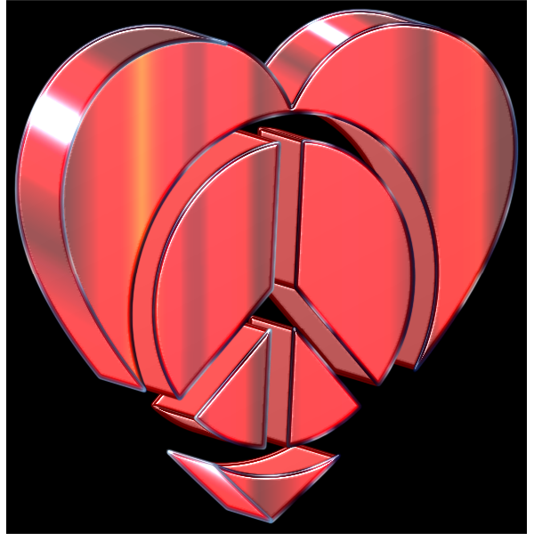 3D Peace Heart 2