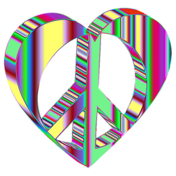 Download 3d Peace Heart Mark Ii Psychedelic No Background Free Svg