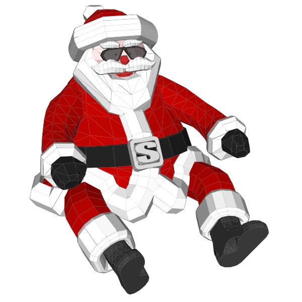 3D polygonal Santa Claus