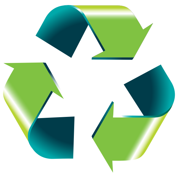 3D Shiny Recycling Symbol