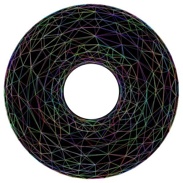 3D Torus Wireframe Prismatic With Background