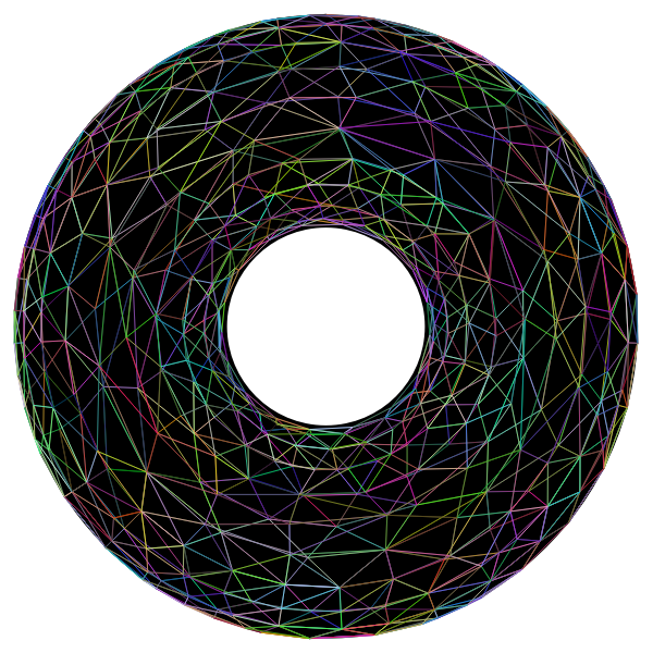 3d Torus Wireframe Prismatic With Background Free Svg