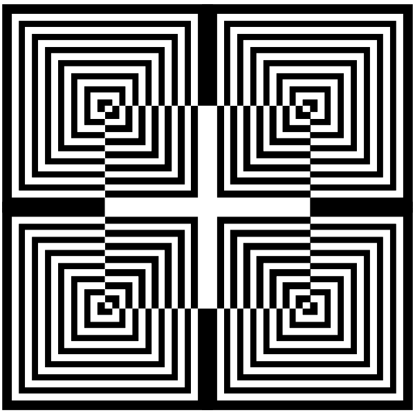 Hypnotic optical illusion vector drawing