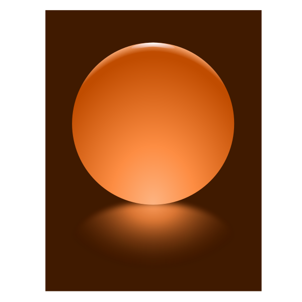 3 Orange Sphere Blurred Reflection