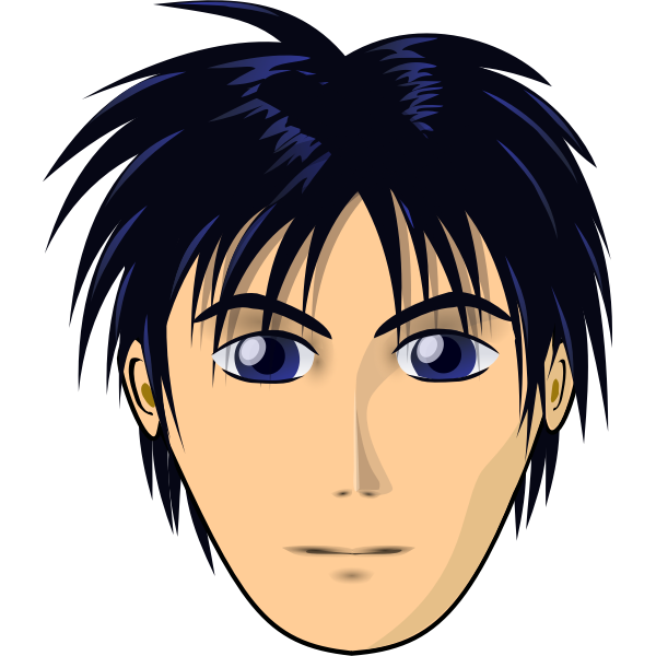 Anime boy with black hair | Free SVG
