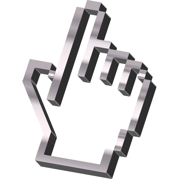 3D grayscale hand cursor