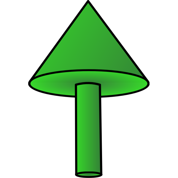 Green pointing arrow