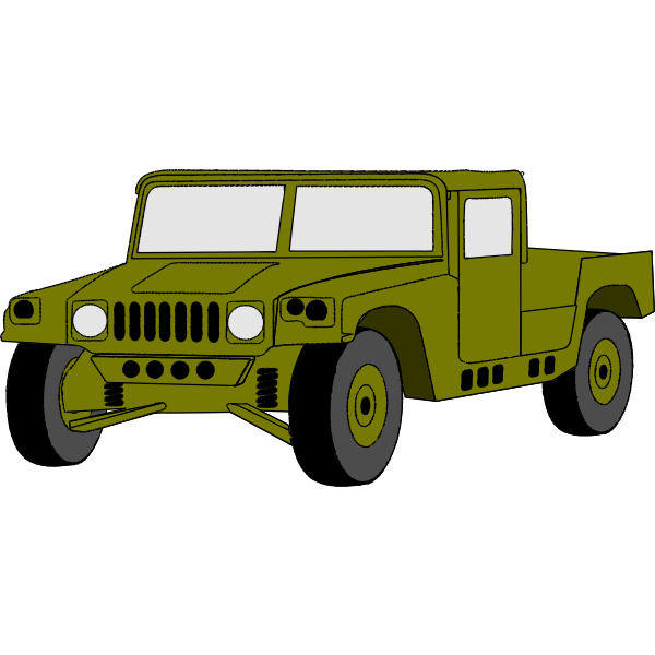 Vector clip art of hummer military vehicle