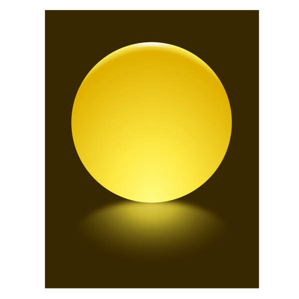 4 Yellow Sphere Blurred Reflection