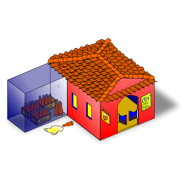 Vector illustration of game tavern