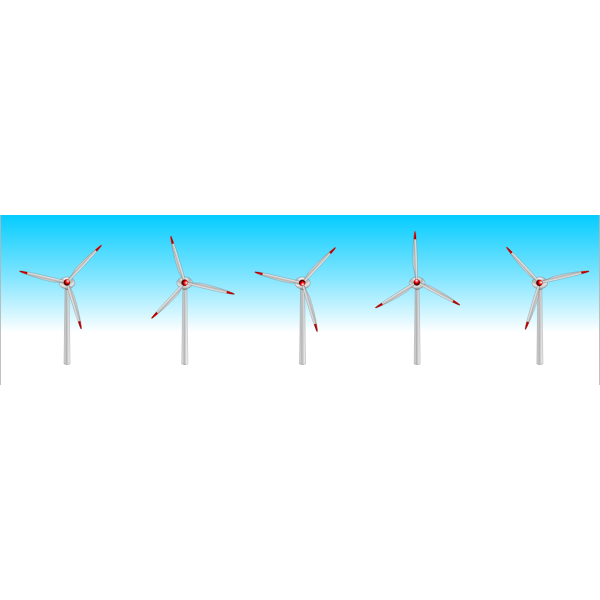 Five wind turbines